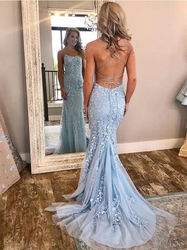 Sexy Backless Blue Lace Mermaid Scoop Long Evening Prom Dresses,Cheap Prom Dresses,PDY0501 Sexy Backless Blue Lace Mermaid Scoop Long Evening Prom Dresses,Cheap Prom Dresses,PDY0501