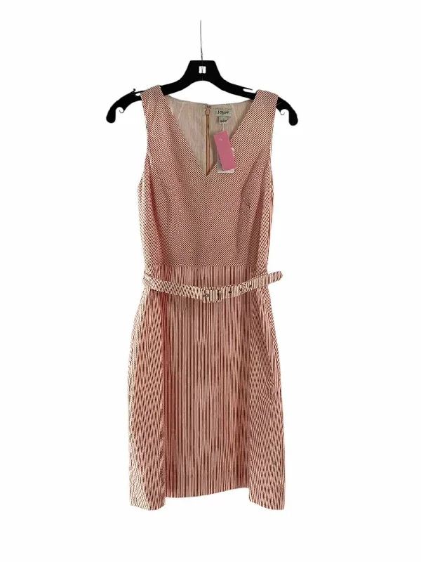 J. Crew Size 4 White Pink Stripe Dress