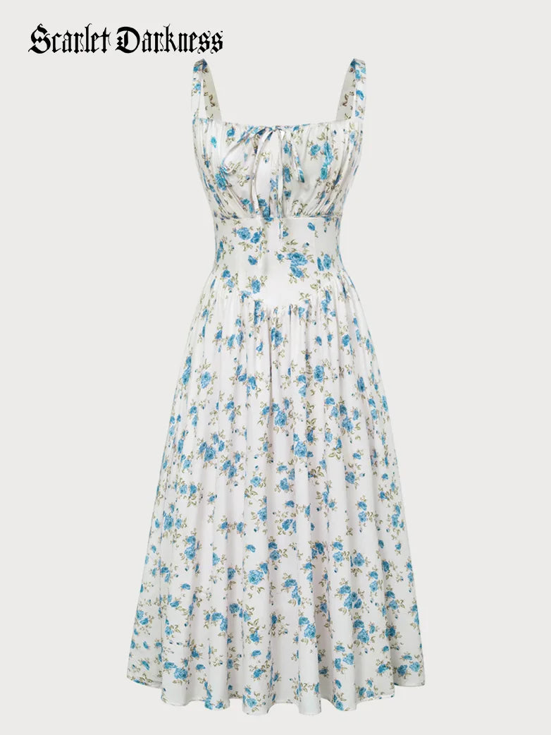 Women 2025 Spring & Summer Floral Dress with Pocket