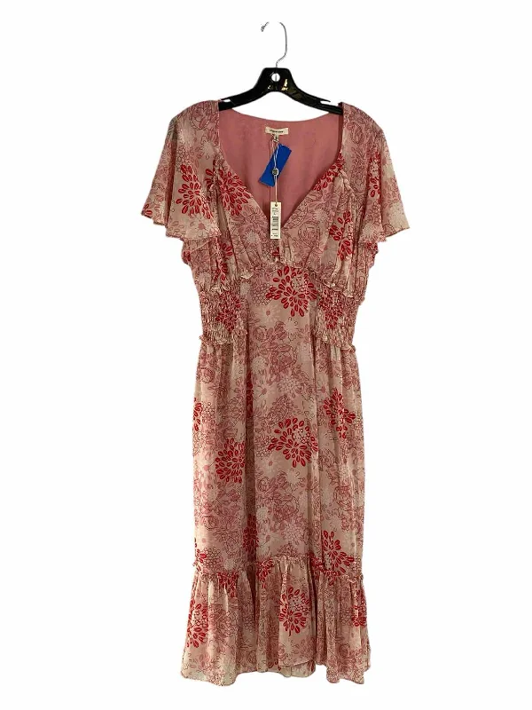 Max Studio Size L Pink Floral Dress