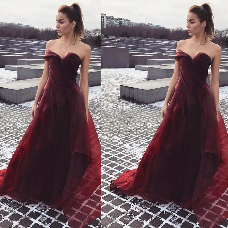 Elegant Strapless A-Line Sweetheart Burgundy Floor-Length Long Prom,Evening Dress.PDY0238 Elegant Strapless A-Line Sweetheart Burgundy Floor-Length Long Prom,Evening Dress.PDY0238