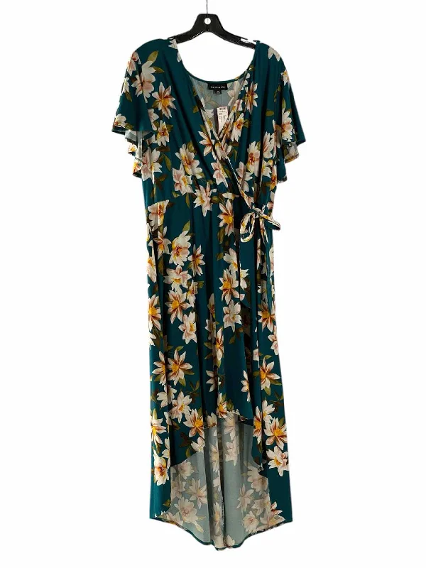 Fortune + Ivy Size 2X Blue White Floral Dress