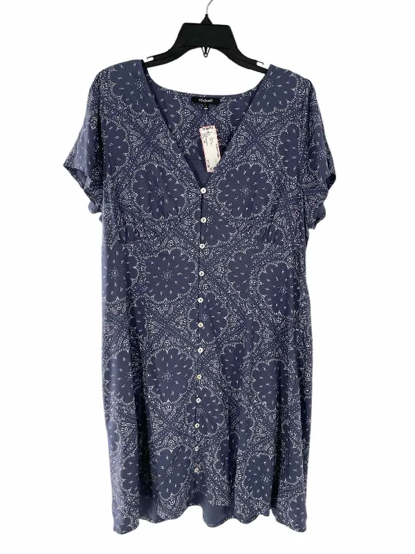 MadeWell Size 14 Blue Print Dress