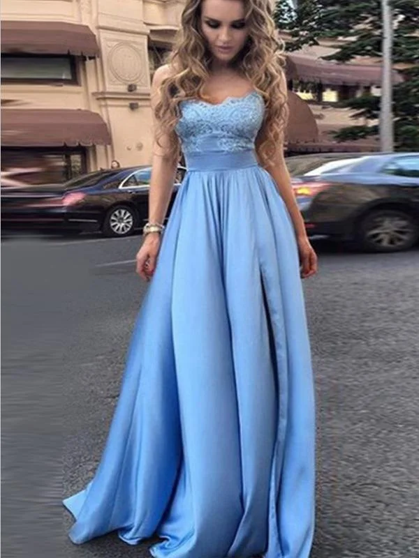 A-Line Spaghetti Straps SleevelessBlue Satin Prom Dresses,Cheap Prom Dresses,PDY0496 A-Line Spaghetti Straps SleevelessBlue Satin Prom Dresses,Cheap Prom Dresses,PDY0496