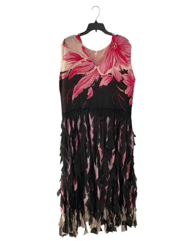 Lindi Size XL Black Pink Floral Dress
