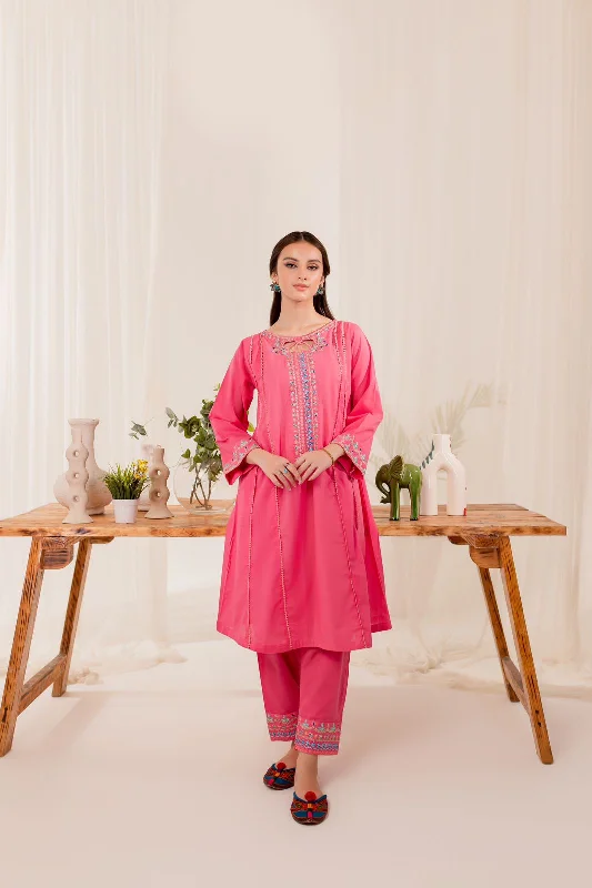 2PC Embroidered Dress- EPF03