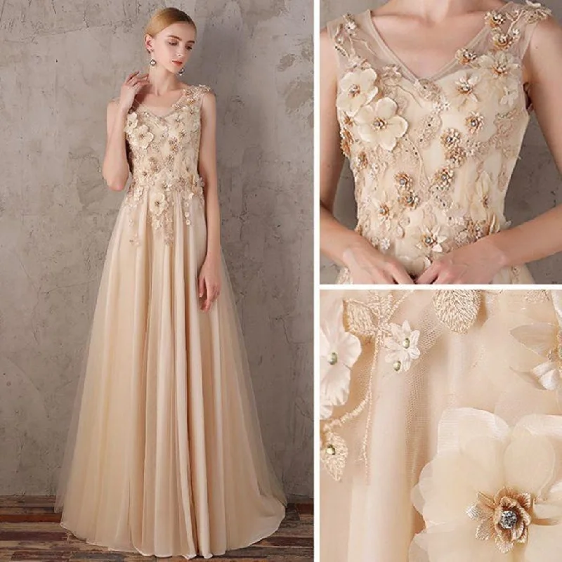 New Arrival A-line floor-length tulle Back strap V-neck evening Dress, Long prom dresses,PDY0281 New Arrival A-line floor-length tulle Back strap V-neck evening Dress, Long prom dresses,PDY0281
