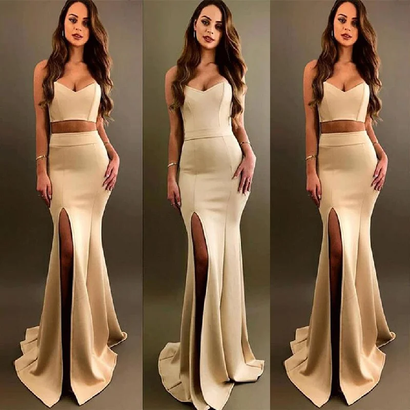 Sexy Two Piece Mermaid Sweetheart Split Front Long Prom Dress,Evening Party Dress.PDY0236 Sexy Two Piece Mermaid Sweetheart Split Front Long Prom Dress,Evening Party Dress.PDY0236