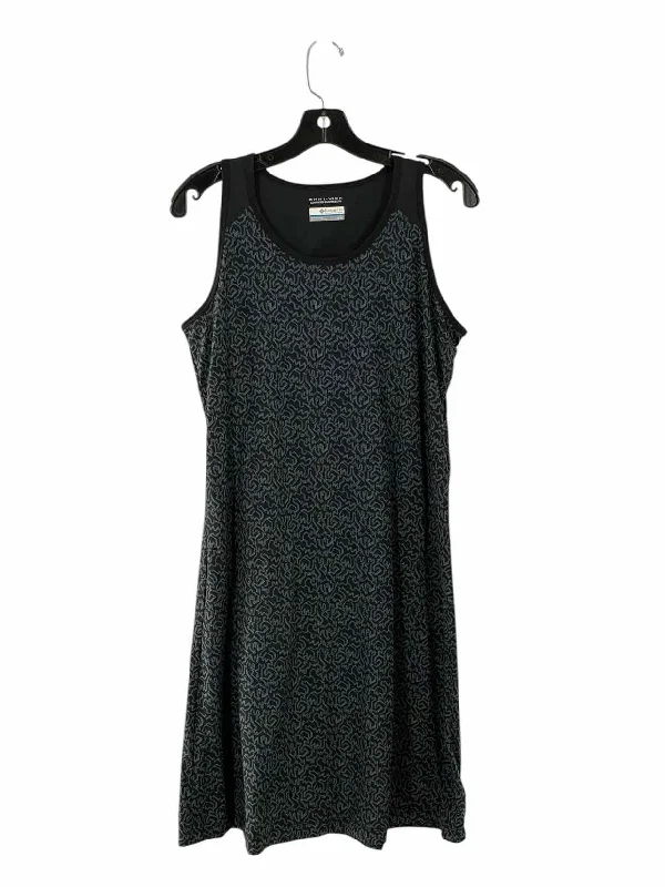 Columbia Size L Black Gray Print Dress