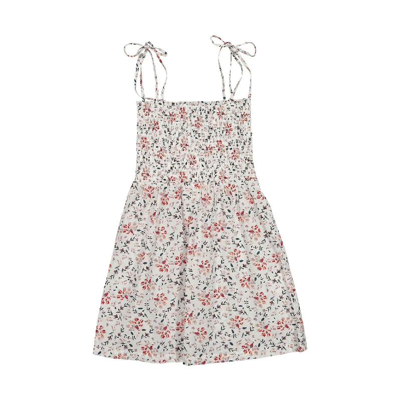 Designers Remix White Flower Print Sandrine Strap Dress