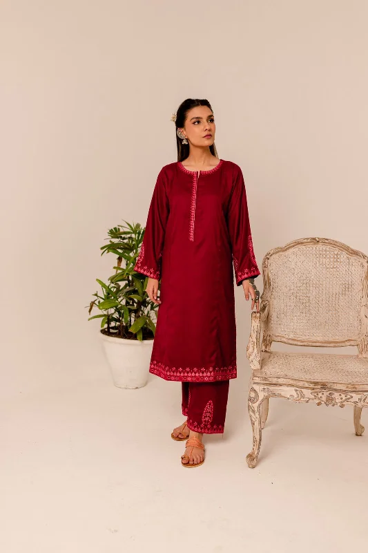 2PC Embroidered Dress EM- M8