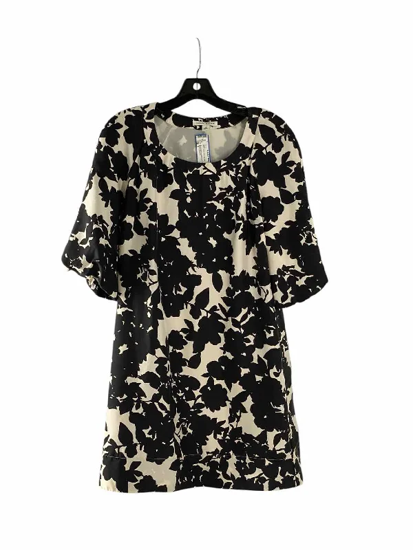 Banana Republic Size S Black Cream Print Silk shell Dress