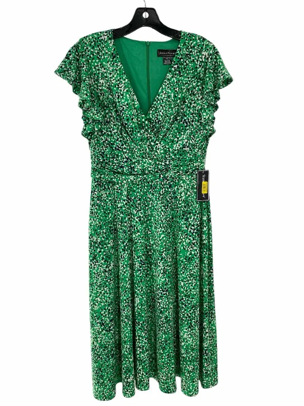 Jessica Howard Size 8 Green White & Black spots Dress