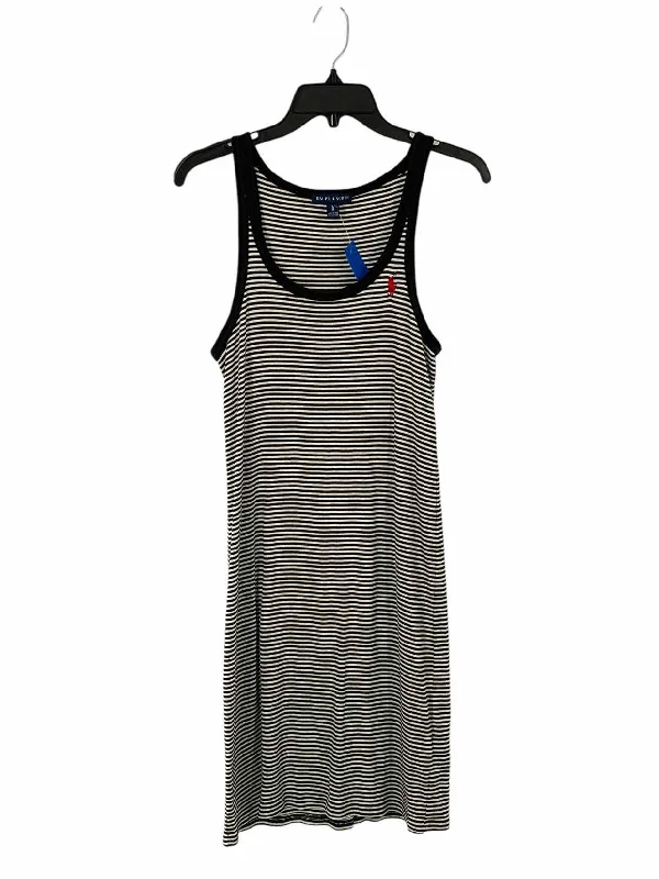 Ralph Lauren Size L Black White Stripe Dress