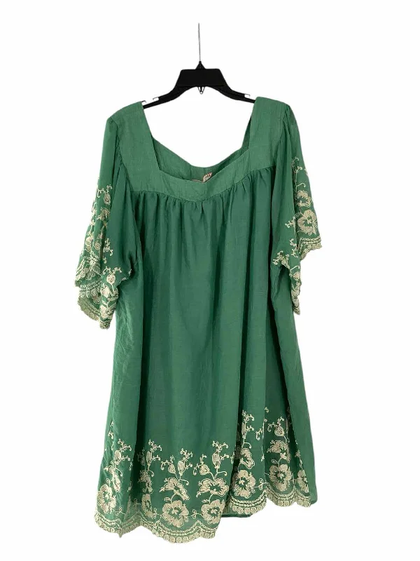 Chicksoul Size 3XL Green White Dress
