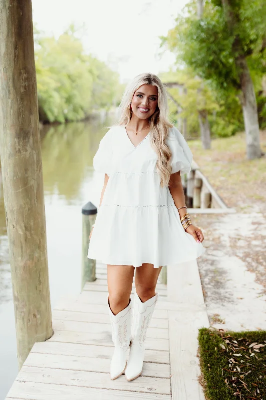 Queen of Sparkles White Firework Back Dress