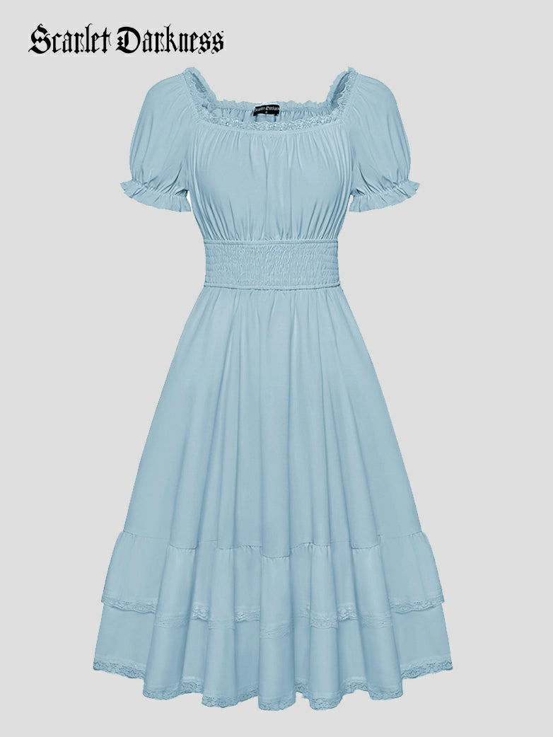 Women Off Shoulder Tiered Dress with Pocket