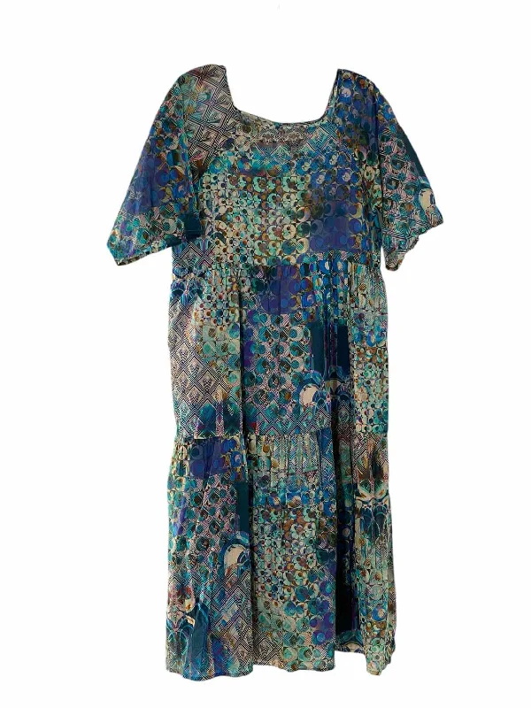 Johnny Was Size S Blue Purple Print Dress
