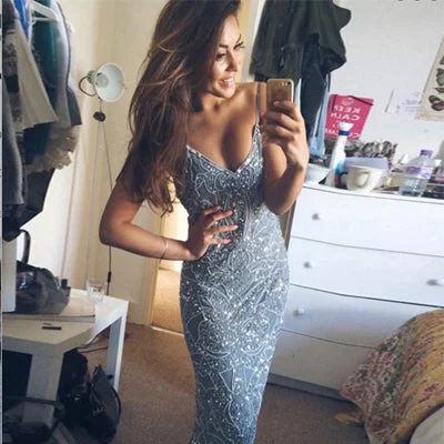 Mermaid V-Neck Sweep Train Backless Blue Prom Dress with Beading,Evening Dresses . PDY0217 Mermaid V-Neck Sweep Train Backless Blue Prom Dress with Beading,Evening Dresses . PDY0217
