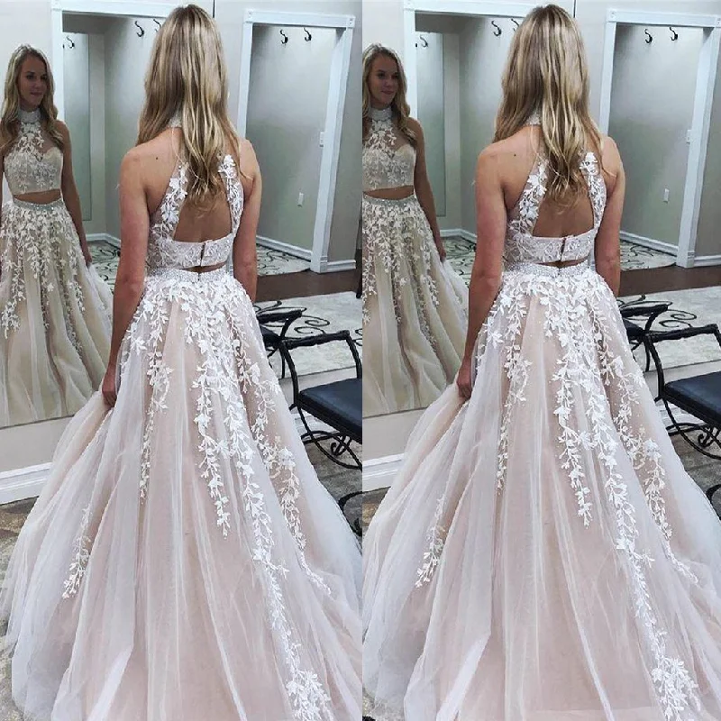 Newest two-pieces floor-length sleeveless high-neck evening gown, Dignified elegant Long Prom Dresses,PDY0283 Newest two-pieces floor-length sleeveless high-neck evening gown, Dignified elegant Long Prom Dresses,PDY0283
