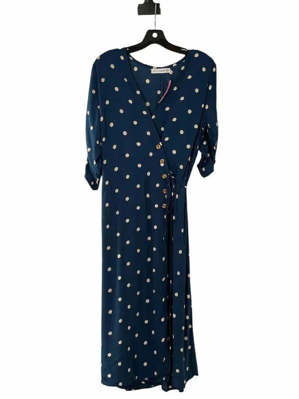 Faithful The Brand Size 6 Navy White Poka dot Dress