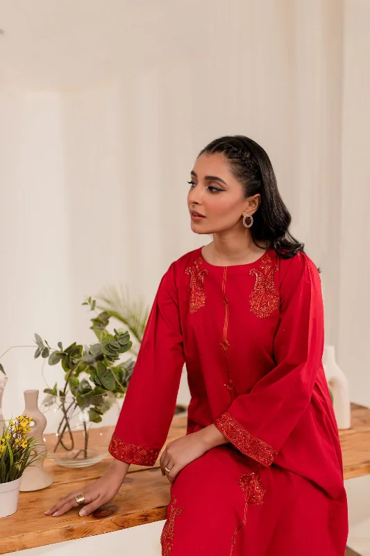 2PC Embroidered Dress -ERF02
