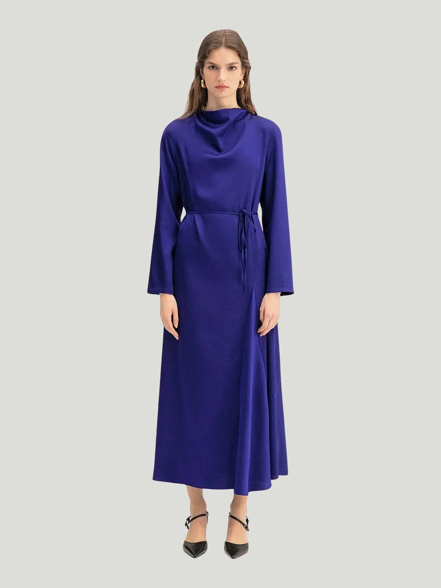TOUCHÉ Cowl Neck Satin Dress