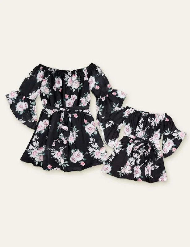 Rose Printed Family Matching Dress