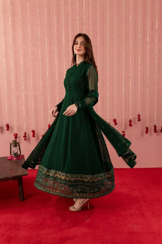 Embroidered Chiffon Dress - BG01