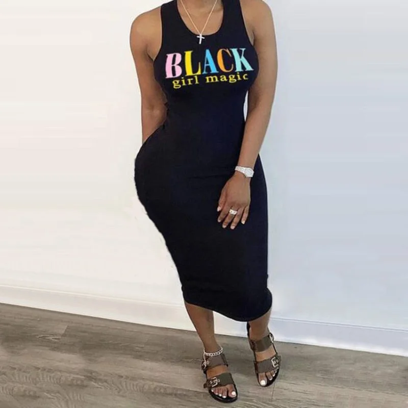 Black-Girl-Magic Print Dress