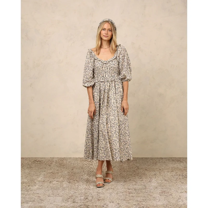 Noralee Vintage Blue Floral Junie Womens Dress