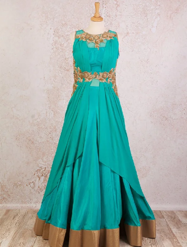 I8/1003 Net/georgette/dupion dress