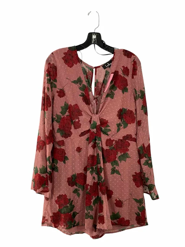 Lulus Size L Pink Red Floral Dress
