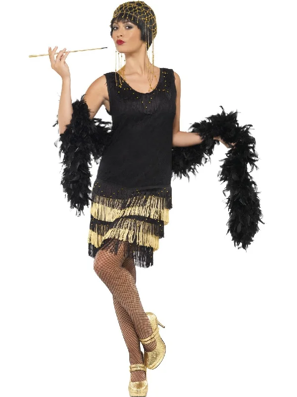 Ladies 1920s Charleston Jazz Fringed Flapper Fancy Dress Costume