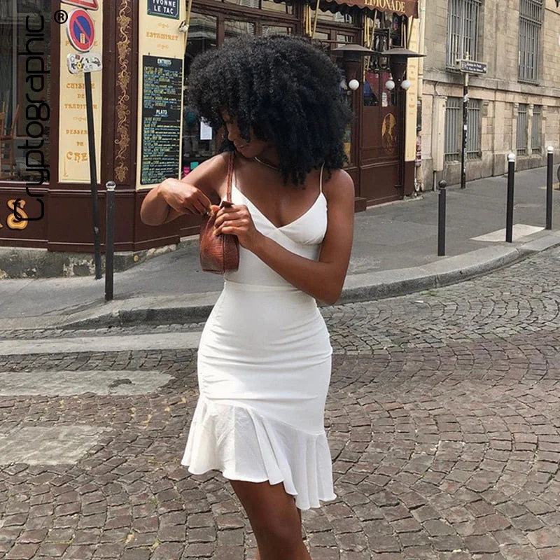 Spaghetti Strap Ruffled Dress