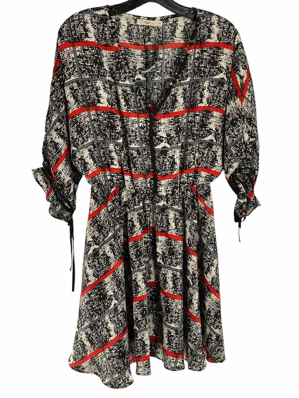 Hazel Size M Grey Red Print Dress