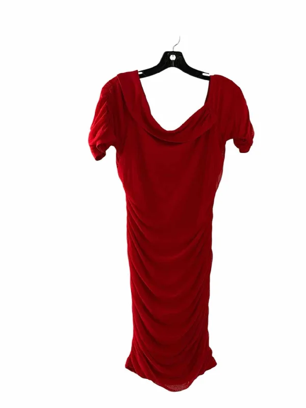 Venus Size L Red ruched Dress