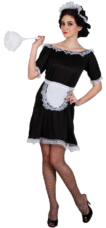 Ladies Sexy French Maid Hen Party Uniform Fancy Dress Costume