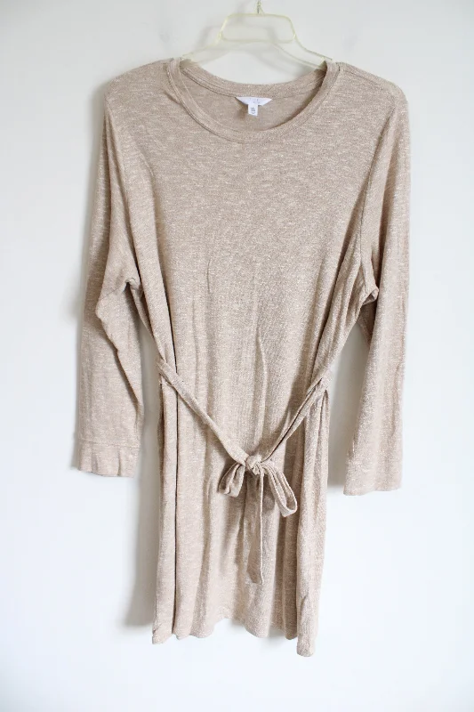 Time And Tru Tan Knit Belted Dress | XXL (20)