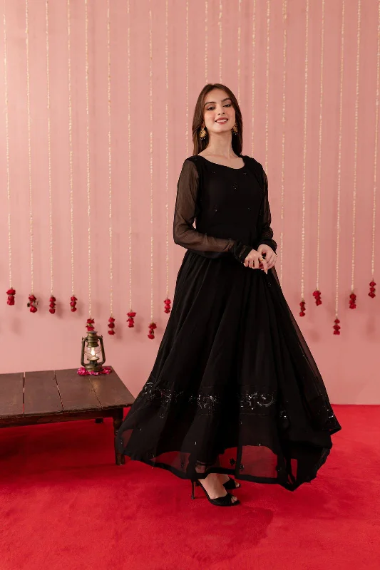 Embroidered Chiffon Dress - BB3