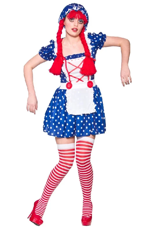 Ladies Dolly Cute Rag Doll Fancy Dress Book Character Costume
