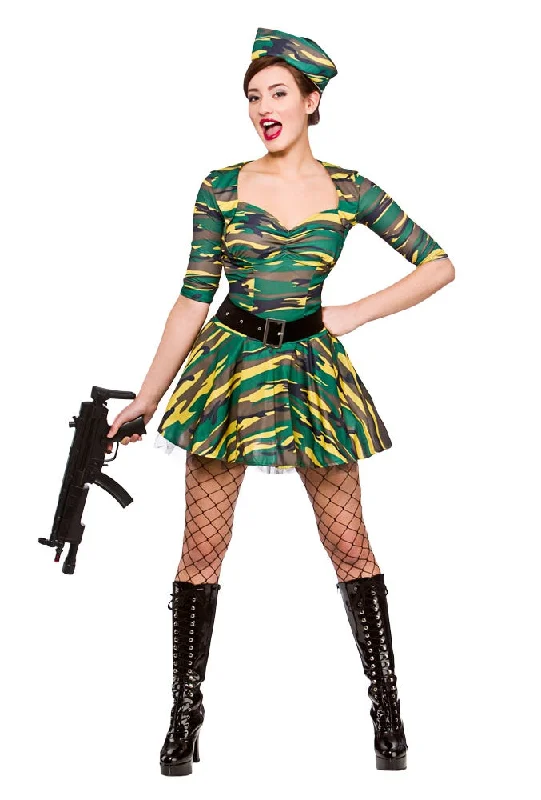 Ladies Corporal Cutie Military Army Uniform Fancy Dress Costume