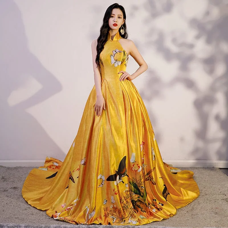 Chinese modern style, High-end fishtail Qipao, luxury Chinese dress