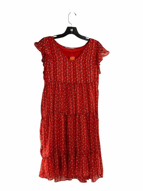 Ces Femme Size S Red Multi Print Dress
