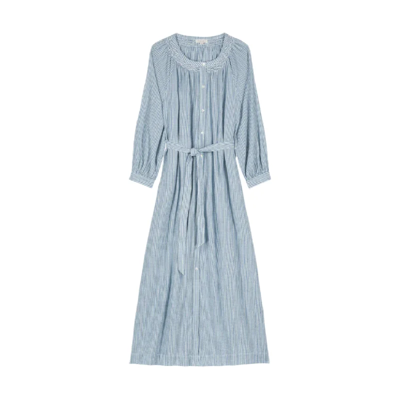 Louise Misha Blue Parasol Stripes Cilona Dress