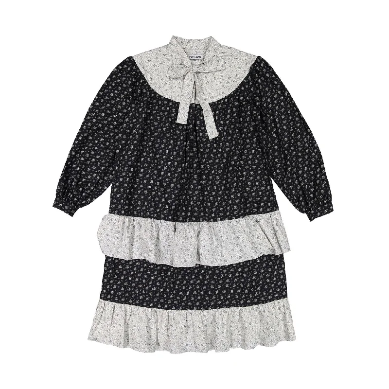 Batsheva Black Speckled Floral Fifi Women's Dress