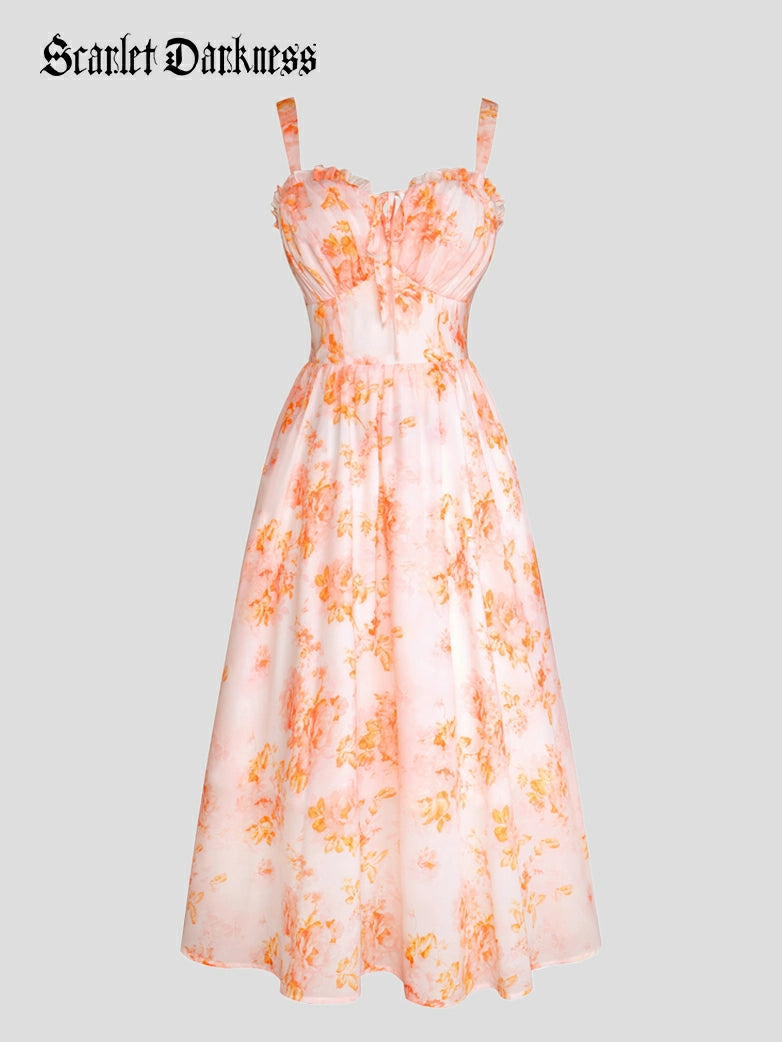 A Dream in Orange Grove Pocket Dress