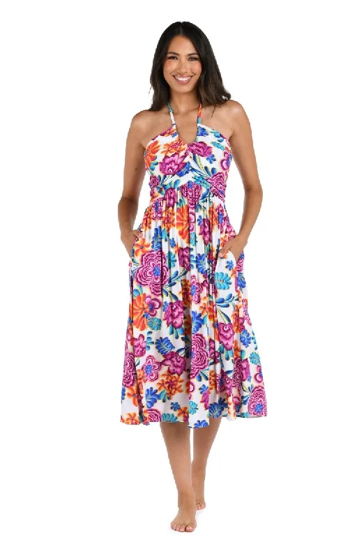 LA BLANCA PARADISO V FRONT HALTER COVER DRESS
