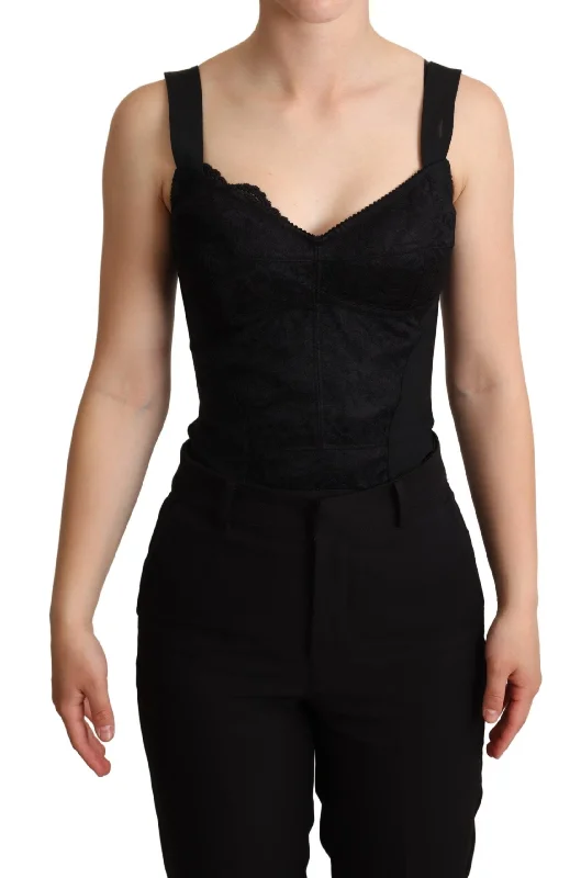 Elegant Black Lace Bodysuit Corset Dress Comfortable Soft Bodysuit