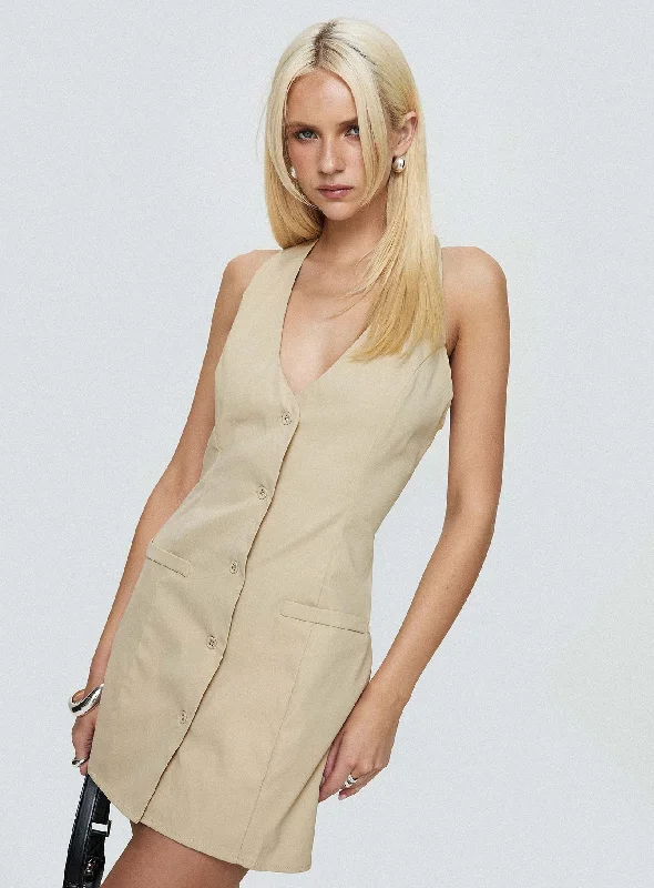 Fenny Mini Dress Beige Cozy T-Shirt Mini Dress